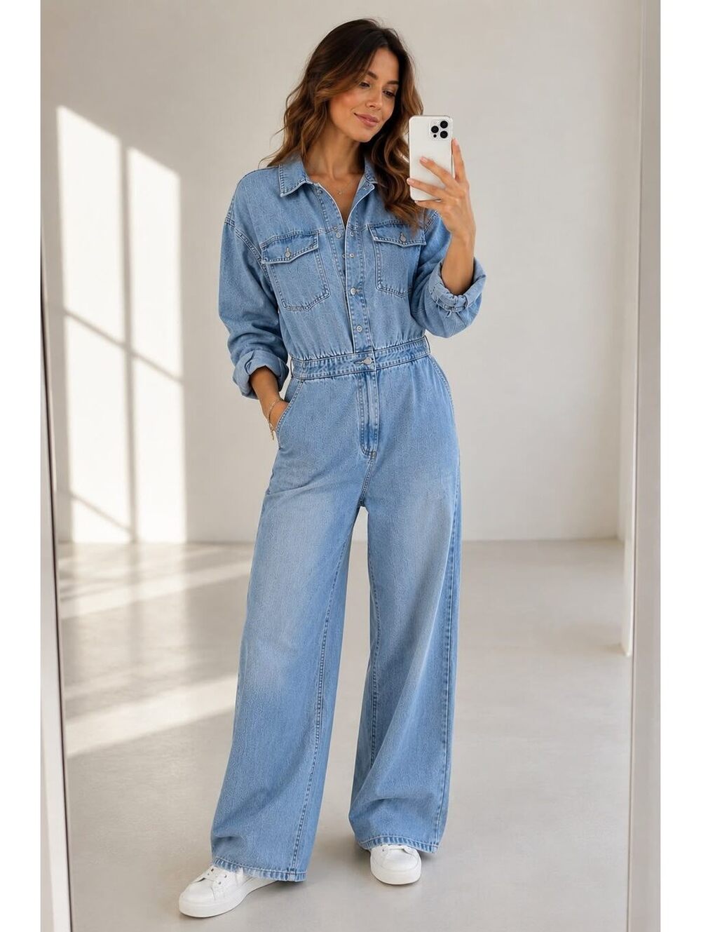 We The Free Women's Light Blue Denim Jumpsuit, Size S/P, 100% Cotton NWT